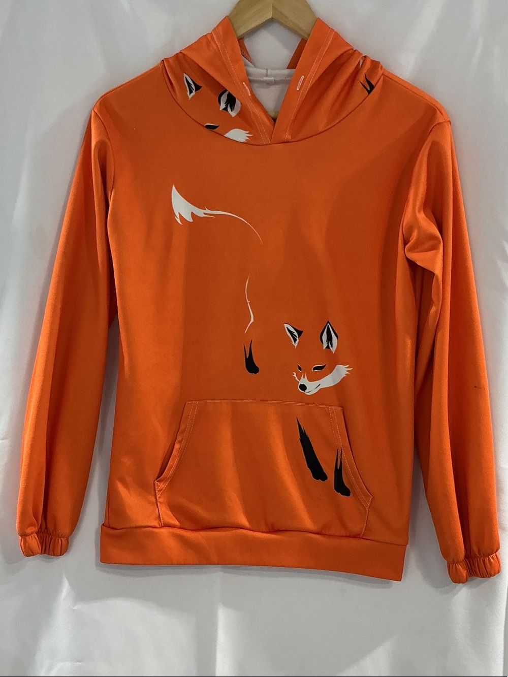 Source Unknown Orange Fox Graphic Kids Hoodie